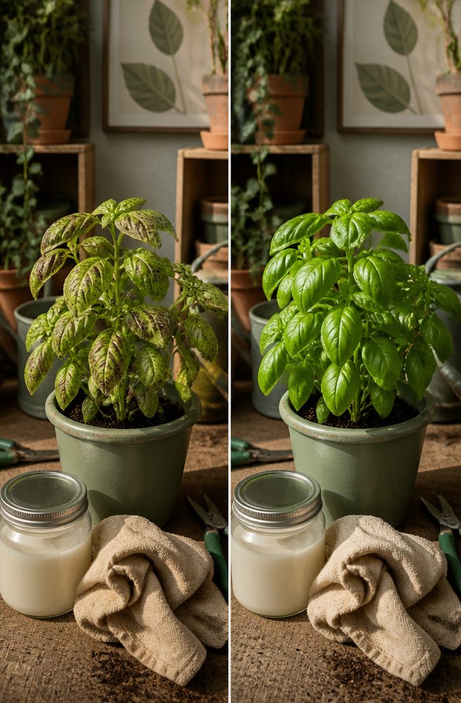 Basil Plant Care: A Guide to Growing, Watering and Harvesting 9 A close-up of basil leaves showing signs of pest damage.
