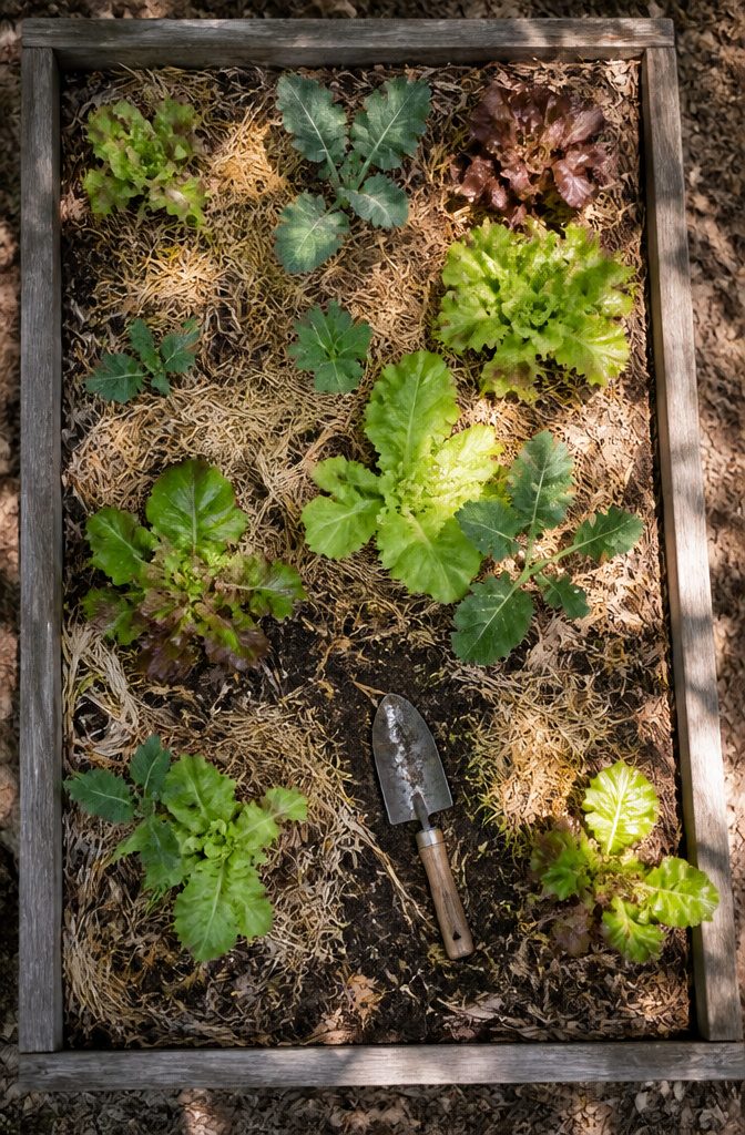 Raised Beds Vegetable Garden: Materials, Soil and What to Grow 8 Raised bed with compost and straw for soil health.