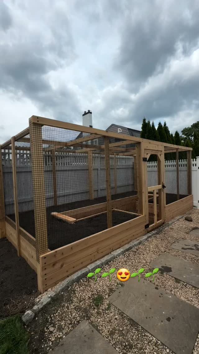5 Raised Garden Beds with Fence: Ideas from Mesh to Full Enclosure 2 Large cedar garden enclosure with wire mesh fencing and integrated raised planting beds.